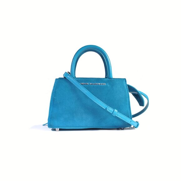 Brandon Blackwood Turquoise Blue Suede Arlen Bag - Picture 11 of 11